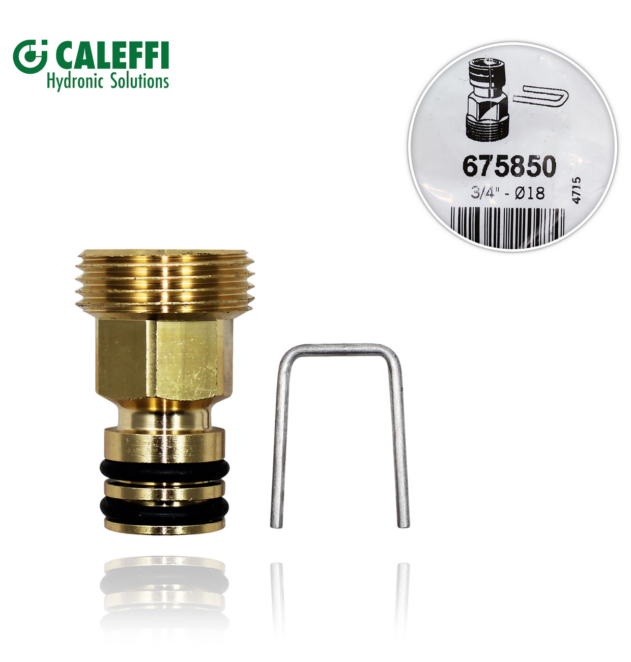 3/4" 18mm 675850 CALEFFI ADAPTER WITH FIXING CLIP
