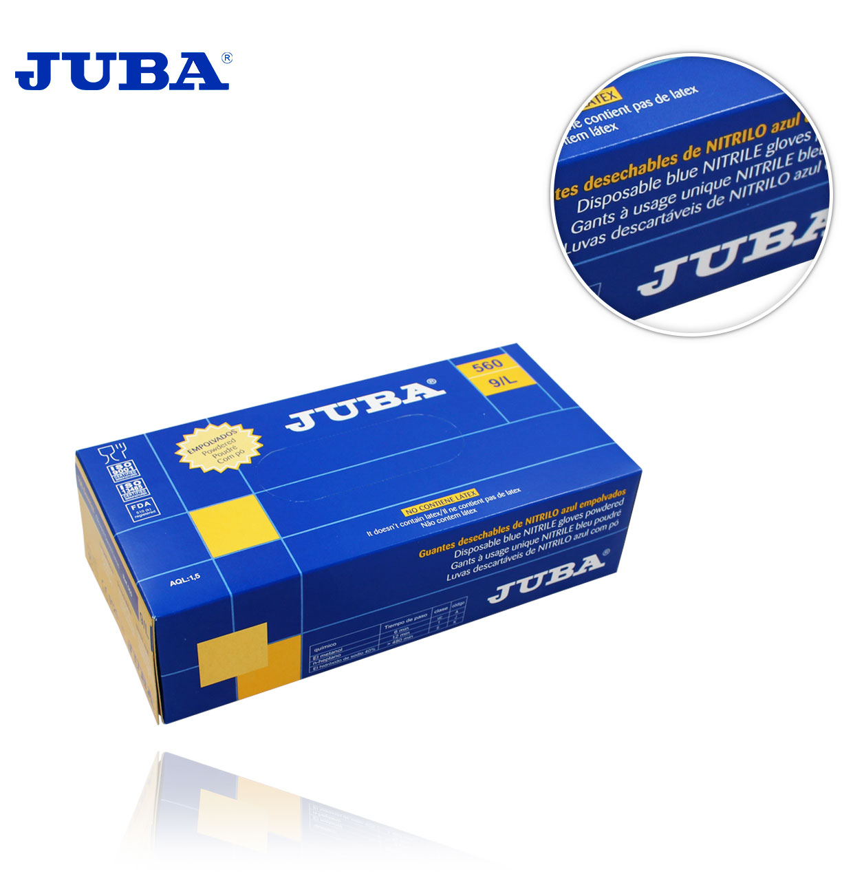 L 560 JUBA HIGH-RESISTANCE NITRILE GLOVES (BOX OF 100)