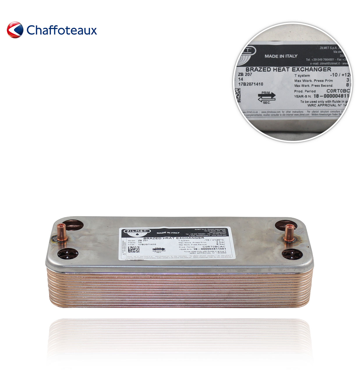 CHAFFOTEAUX-CMI PLATE EXCHANGER HH 24,000KCAL/28KW