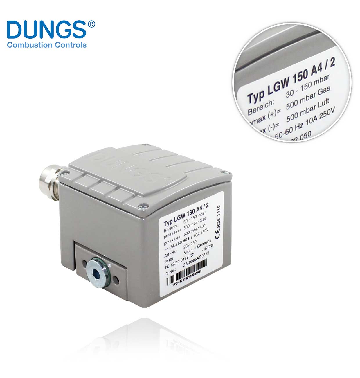 LGW 150 A4/2 IP65 DUNGS PRESSURE SWITCH