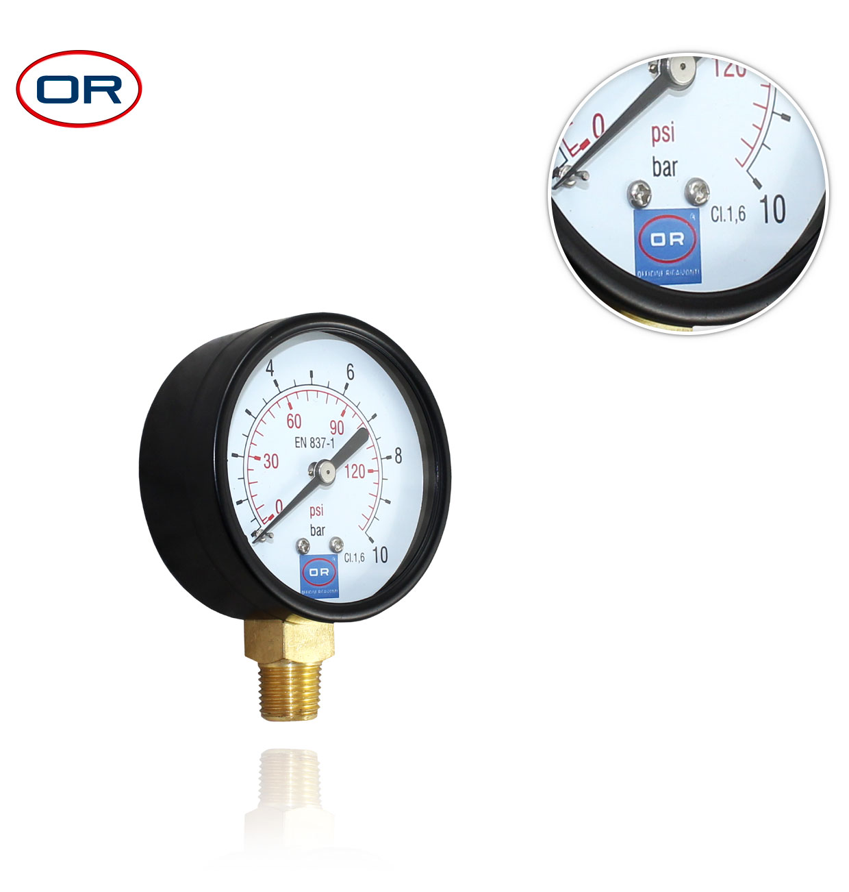D63 0-10bar R1/4" RADIAL MANOMETER WITH ABS O-RING