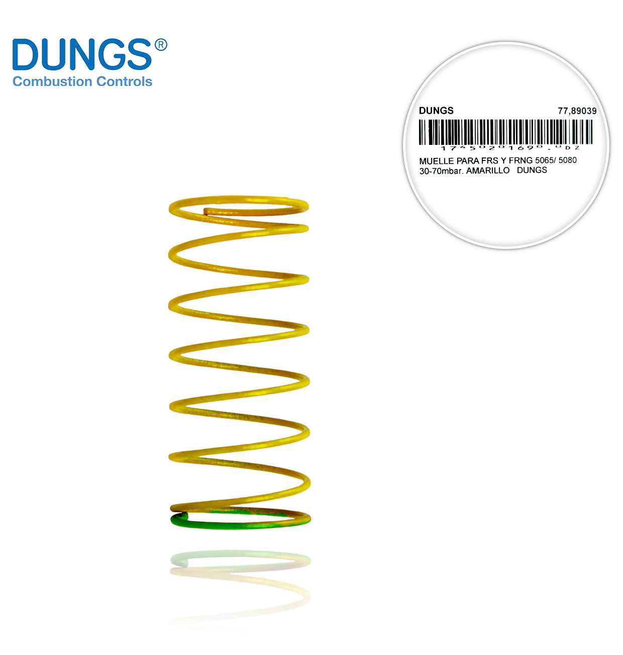 MUELLE AMARILLO 30-70mbar. FRS-FRNG 5065/ 5080  DUNGS 229888