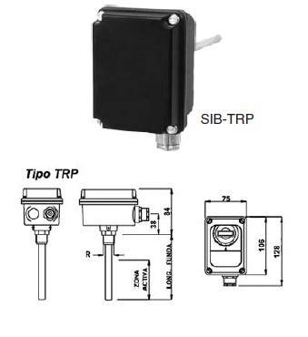 SIB-TRP 25 F001 0-120ºC 450mm. TERMOSTATO DE INMERSION