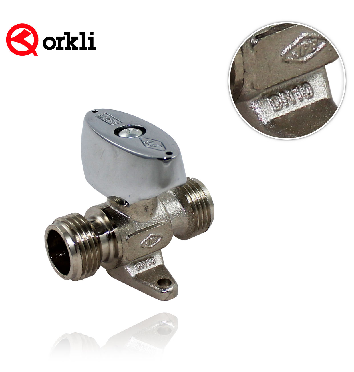 1/2" MM nickel-plated natural gas VALVE WITH FEET