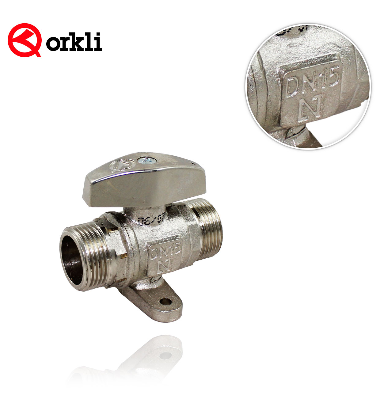 3/4" MM nickel-plated natural gas VALVE WITH FEET